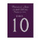 Eggplant Purple & Silver Wedding Table Number Card