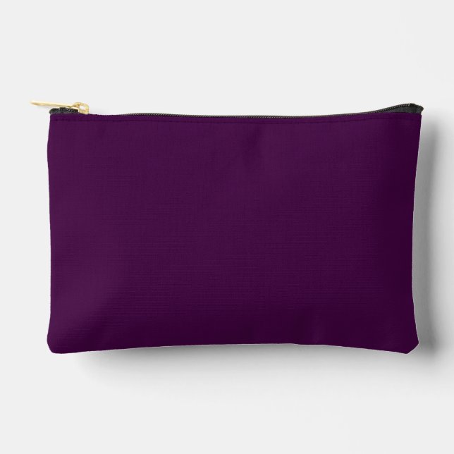 Eggplant Purple Solid Colour Accessory Pouch (Front)