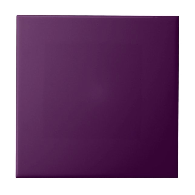 Eggplant Purple Solid Colour Ceramic Tile (Front)