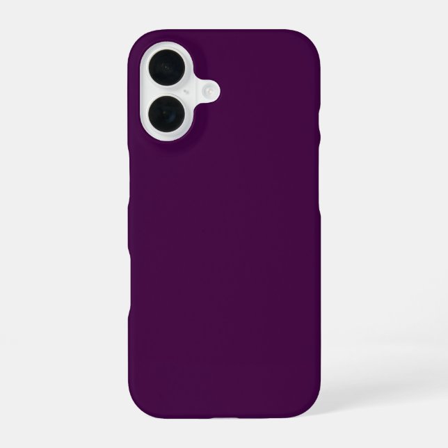 Eggplant Purple Solid Colour iPhone 16 Case (Back)