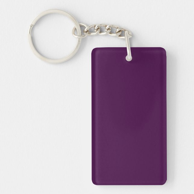 Eggplant Purple Solid Colour Key Ring (Front)
