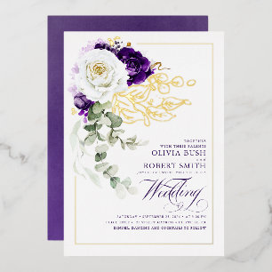 Eggplant Purple & White Floral Boho Wedding