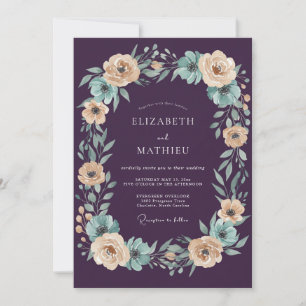 Eggplant Radiant Autumn Wedding Invitation