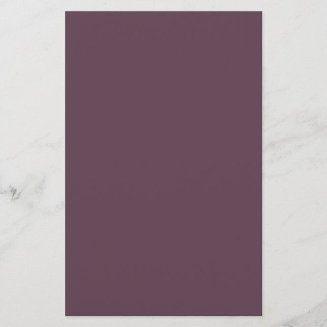 Eggplant Solid Color Stationery (Front)