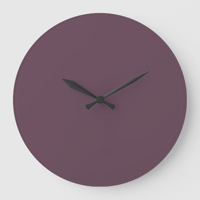 Eggplant Solid Colour Large Clock (Front)