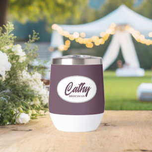 Eggplant Stylised Name Wedding Bridesmaid