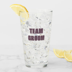 Eggplant Team Groom Bachelor Party Glass