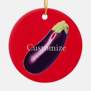 Eggplant Thunder_Cove  Ceramic Ornament