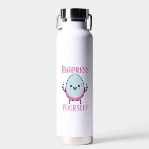 Eggpress Yourself" Funny Pun Water Bottle