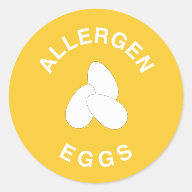 Eggs Allergen Warning Classic Round Sticker (Front)