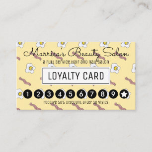 Eggs and Bacon Breakfast Foodie Loyalty Punch Card