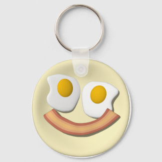 Eggs and bacon face . key ring
