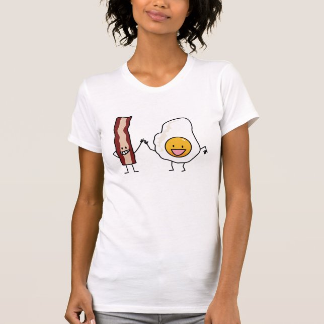 Eggs and Bacon Strips Combo Egg Breakfast T-Shirt (Front)