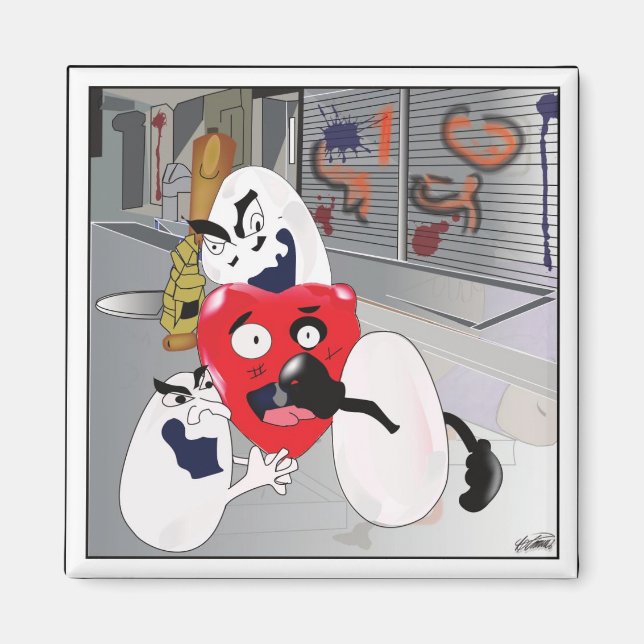 "Eggs are Bad for Your Heart"-Refrigerator Magnet (Front)