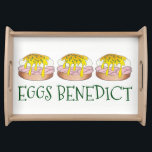 Eggs Benedict Breakfast Brunch Housewarming Gift Serving Tray<br><div class="desc">Design features an original marker illustration of delicious eggs benedict, with ham, poached egg, hollandaise sauce, and chives. A diner breakfast food classic, ideal for your favourite chef or foodie! Don't see what you're looking for? Need help with customisation? Click "contact this designer" to have something created just for you!...</div>