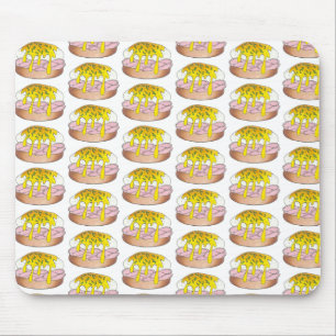 Eggs Benedict Breakfast Diner Food Foodie Ham Pink Mouse Pad