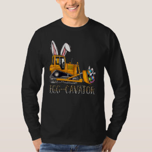 Eggs Cavator Bunny Tractor Leopard Eggs Happy East T-Shirt