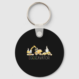 Eggs Cavator Construction Vehicle Happy Easter Day Key Ring