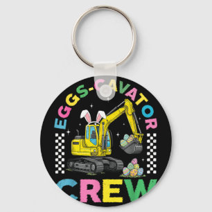 Eggs-Cavator Crew Easter Construction Easter for Key Ring