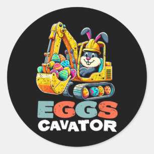 Eggs Cavator Easter Bunny Excavator Classic Round Sticker