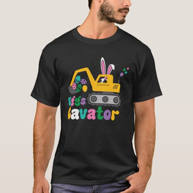 Eggs Cavator Easter Bunny Excavator Cute Hunting E T-Shirt (Front)