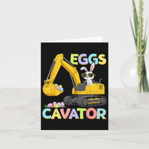 Eggs Cavator Easter Bunny Excavator Funny Rabbit B Card