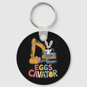 Eggs-cavator Easter Bunny Excavator Toddler Boys E Key Ring