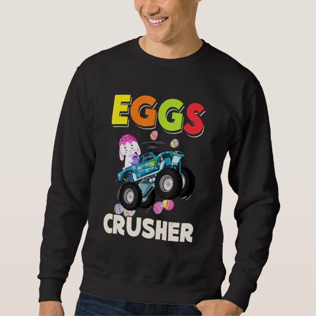 Eggs Crusher Easter Day For Monster Truck Boy Cost Sweatshirt (Front)