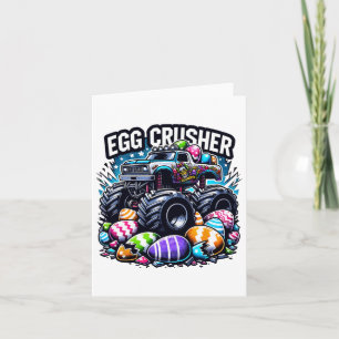 Eggs Crusher Easter Day Monster Truck Kids Toddler Card