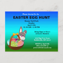 Eggs Easter Egg Hunt Budget Postcard Invite