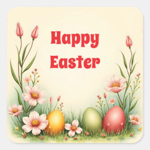 Eggs Easter Vintage Popular Collection Square Sticker