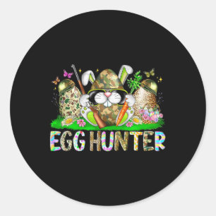Eggs Hunter Bunny Camouflage Easter Day For Men Wo Classic Round Sticker