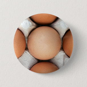 Eggs in a box 6 cm round badge