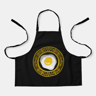 Eggs On Plate Engraving Apron