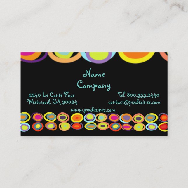Eggs Profile Cards, colourful organic shapes Business Card (Front)