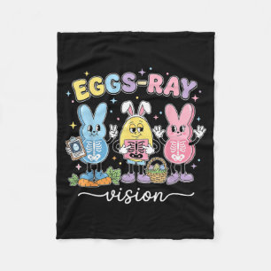 Eggs-Ray Easter Technologist Bunny Xray Rad Nurse Fleece Blanket