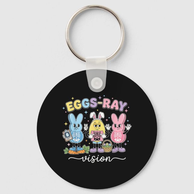 Eggs-Ray Easter Technologist Bunny Xray Rad Nurse Key Ring (Front)
