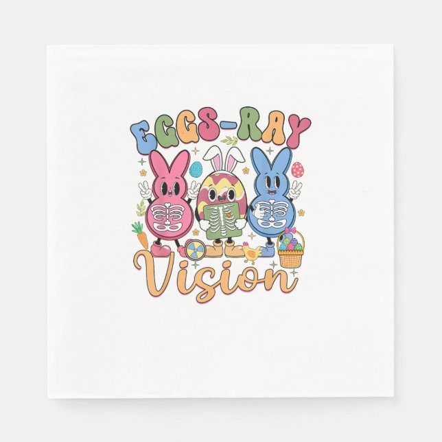 Eggs Ray Vision Happy Easter Day Xray Technician R Napkin (Front)