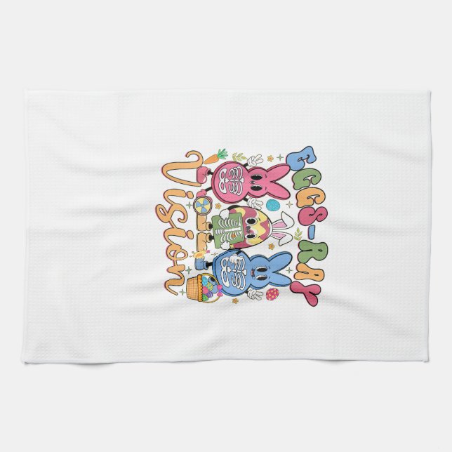 Eggs Ray Vision Happy Easter Day Xray Technician R Tea Towel (Horizontal)