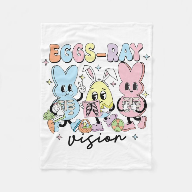 Eggs Ray Vision Nurse Easter Xray Technologist Rad Fleece Blanket (Front)