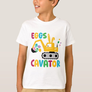 EggsCavator Easter Boy Funny Excavator Kids T-Shirt
