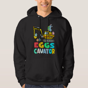 Eggscavator Easter Bunny Excavator Toddler Boys Ea Hoodie