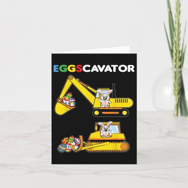 Eggscavator Easter Bunny Rabbit Egg Hunting Heavy  Card (Front)