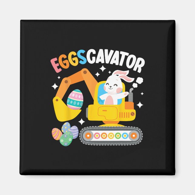 Eggscavator Easter Egg Hunt Construction Truck Tod Magnet (Front)