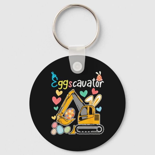 Eggscavator Easter Egg Hunt Construction Trucks Gi Key Ring (Front)