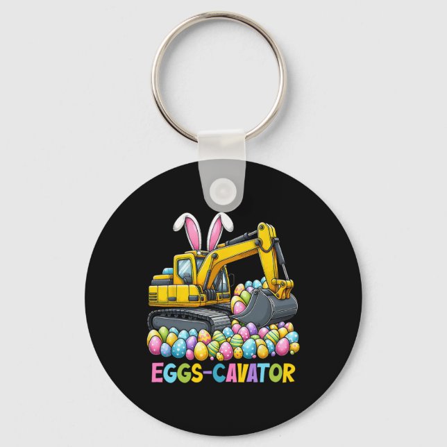 Eggscavator Easter Egg Hunt Construction Trucks To Key Ring (Front)
