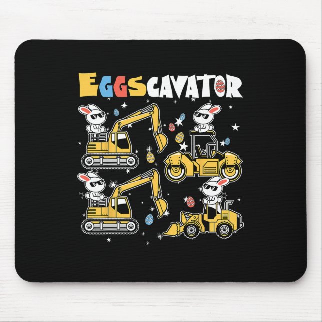 Eggscavator Easter Egg Hunt Construction Trucks To Mouse Pad (Front)