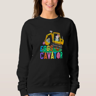 Eggscavator Easter Egg Hunt For Kids Excavator Bun Sweatshirt