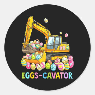 Eggscavator Easter Eggs Hunt Constructions Trucks Classic Round Sticker