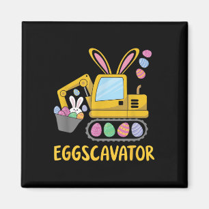 Eggscavator Happy Easter Excavator Hunting Egg Boy Magnet